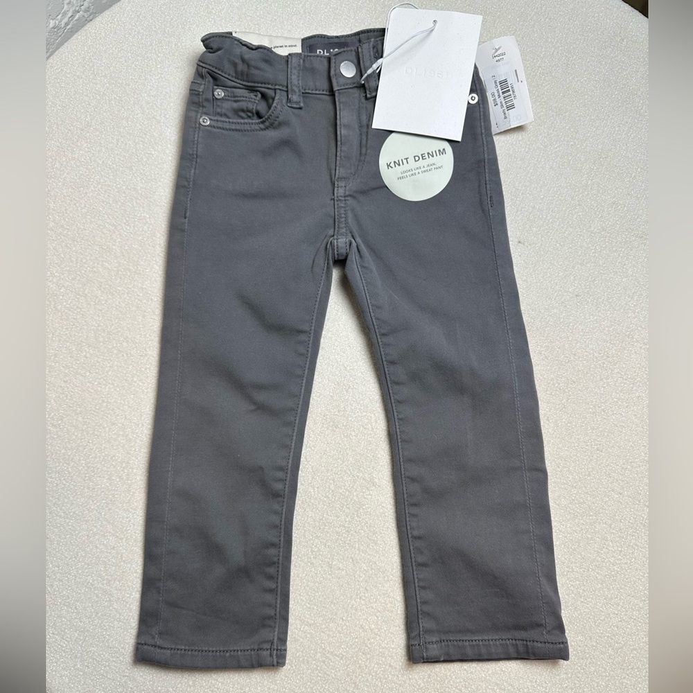 DL1961 NWT Brady Slim Moss Gray Knit Denim Pants 98% Cotton Size 2
